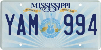 MS license plate YAM994