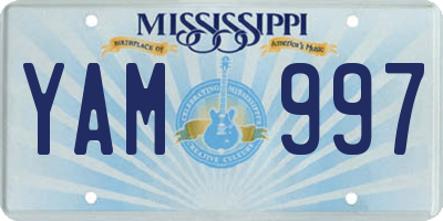 MS license plate YAM997