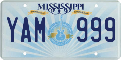 MS license plate YAM999