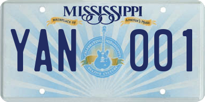 MS license plate YAN001