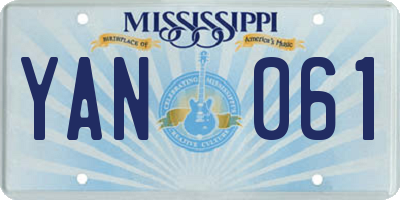 MS license plate YAN061