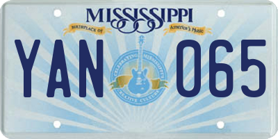 MS license plate YAN065