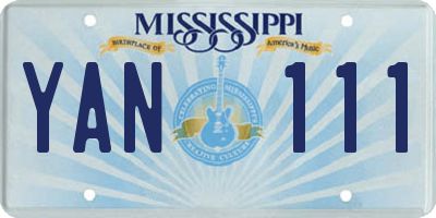 MS license plate YAN111