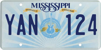 MS license plate YAN124