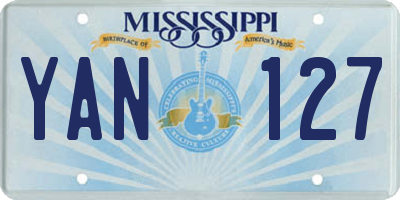 MS license plate YAN127