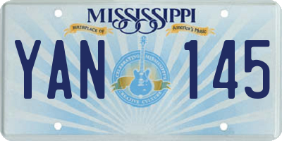 MS license plate YAN145