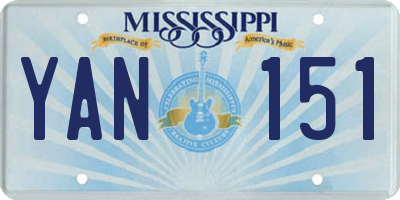 MS license plate YAN151