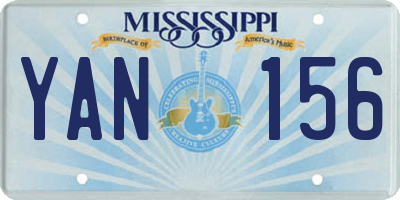 MS license plate YAN156