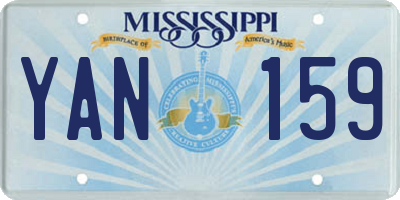 MS license plate YAN159