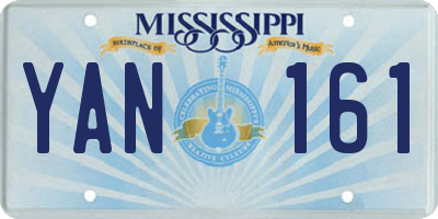 MS license plate YAN161