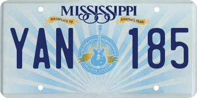 MS license plate YAN185