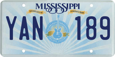 MS license plate YAN189