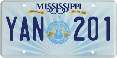MS license plate YAN201