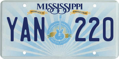 MS license plate YAN220