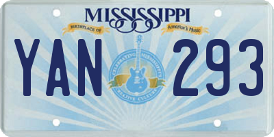 MS license plate YAN293