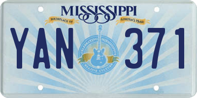 MS license plate YAN371