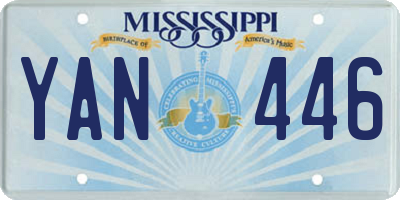 MS license plate YAN446