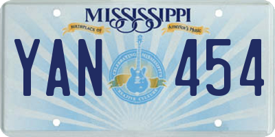 MS license plate YAN454