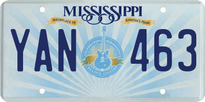 MS license plate YAN463