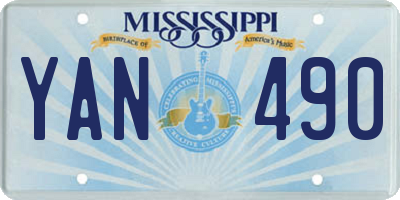 MS license plate YAN490