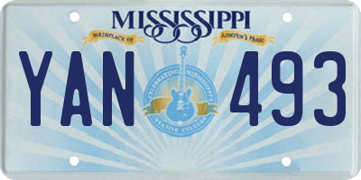 MS license plate YAN493