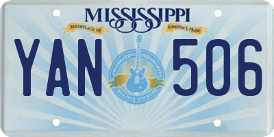 MS license plate YAN506