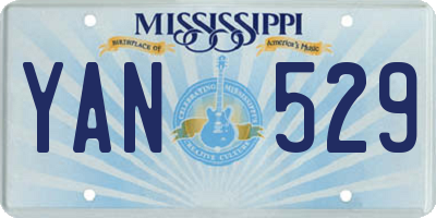 MS license plate YAN529