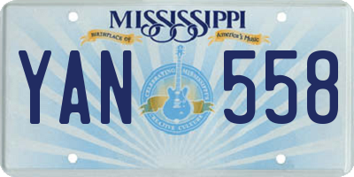 MS license plate YAN558