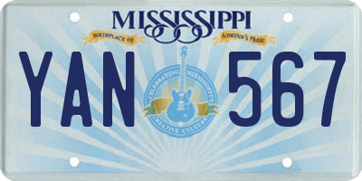 MS license plate YAN567