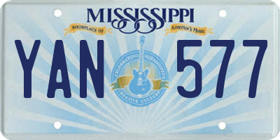 MS license plate YAN577