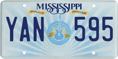 MS license plate YAN595