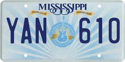 MS license plate YAN610