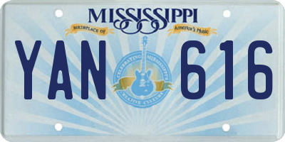 MS license plate YAN616