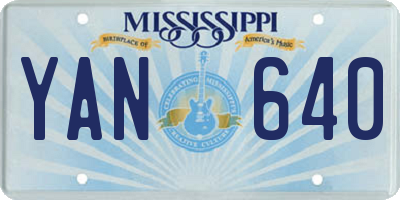 MS license plate YAN640