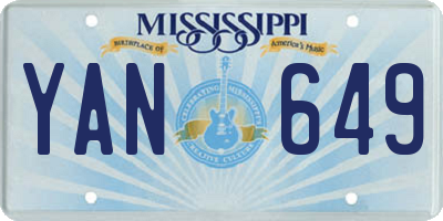 MS license plate YAN649