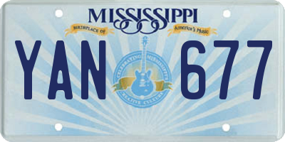 MS license plate YAN677