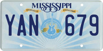 MS license plate YAN679