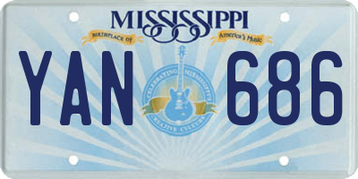 MS license plate YAN686