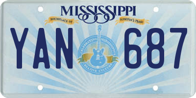 MS license plate YAN687
