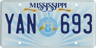MS license plate YAN693