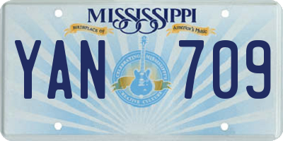 MS license plate YAN709