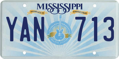 MS license plate YAN713