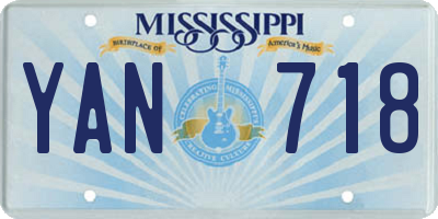 MS license plate YAN718