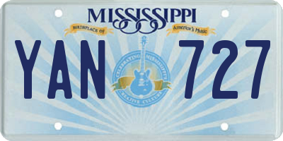 MS license plate YAN727