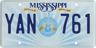 MS license plate YAN761