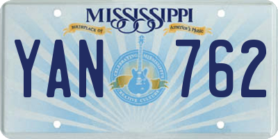 MS license plate YAN762