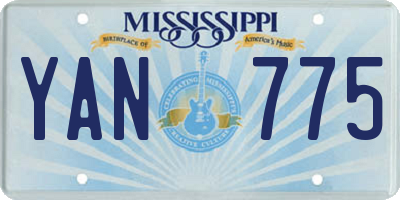 MS license plate YAN775