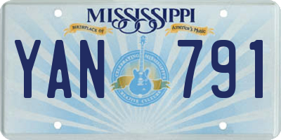 MS license plate YAN791