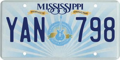 MS license plate YAN798