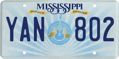 MS license plate YAN802